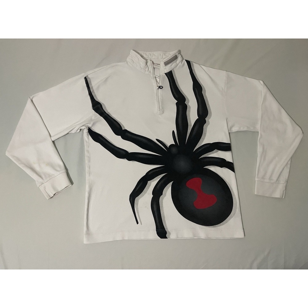 Vintage Spyder Ski Big Print Widow Spider 1/4 Zip Long sleeve‎